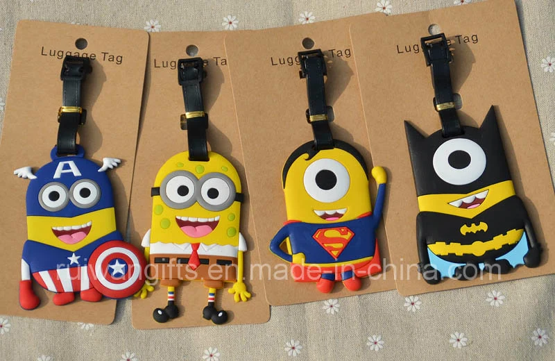 Wholesale Cartoon PVC Rubber Luggage Tag for Hang ID Tag