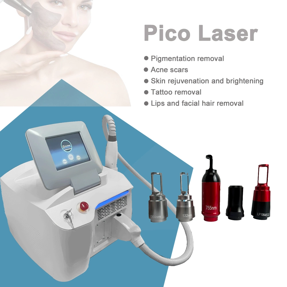 Picosecond 1064 Nm 755nm 532nm Pico Q switched ND YAG Laser Pico tatuagem Laser extracção