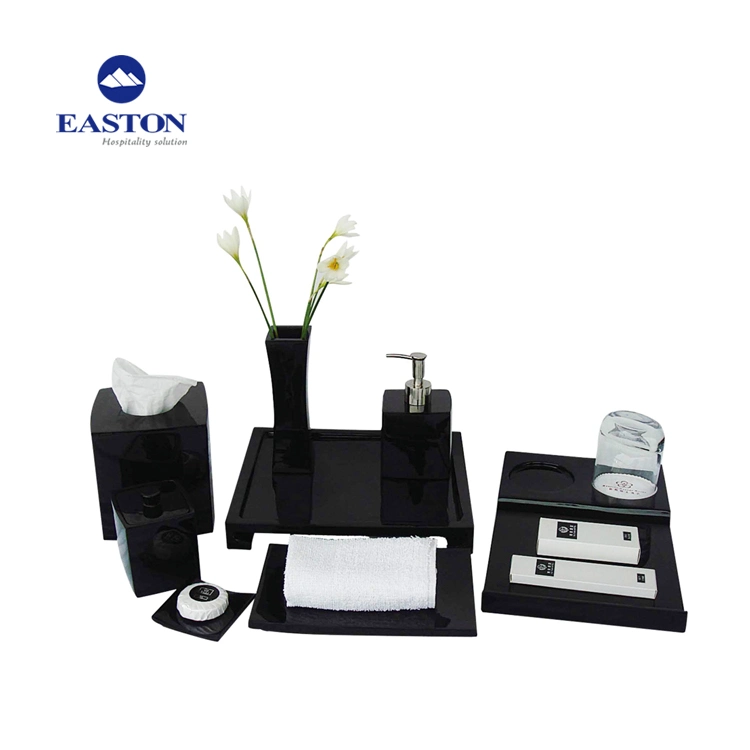 Hotel Square Tissue Box White Crystal Amenities Holder Set