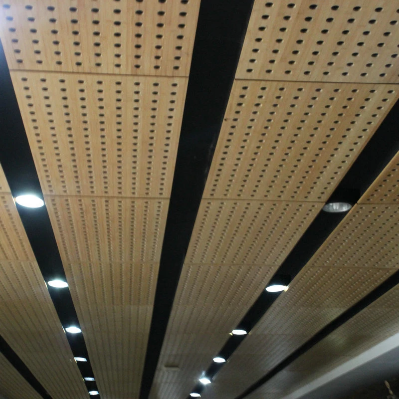Sound Absorbing Ceiling System Perforated Bamboo Sound Proofing Panel