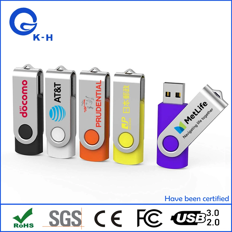 Unidade Flash USB 2.0 com torção metálica para a empresa Presente