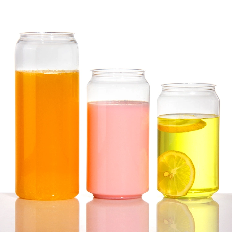 مواد غذائية شفافة البلاستيك الحيوانات الأليفة علب المشروبات الخفيفة مع الألومنيوم الغطاء