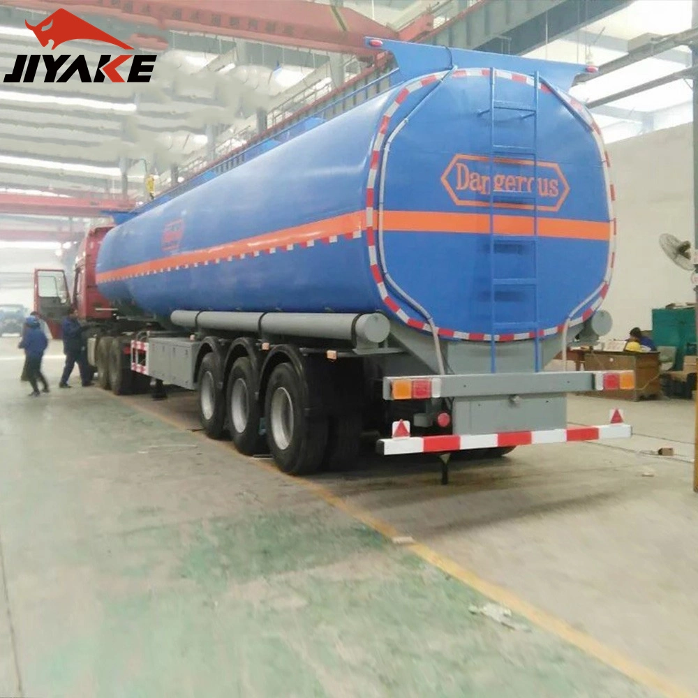 Low Price 42000L 3 Compartments Carbon Steel Tank Blue Diesel Fuel Trailer for Sale Africa