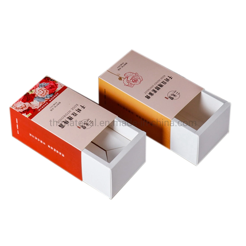 Custom Printed Waxed Display Small White Macaron Cupcake Snack Chocolate Cake Cigarette Packaging Sliding Drawer Cardboard Box