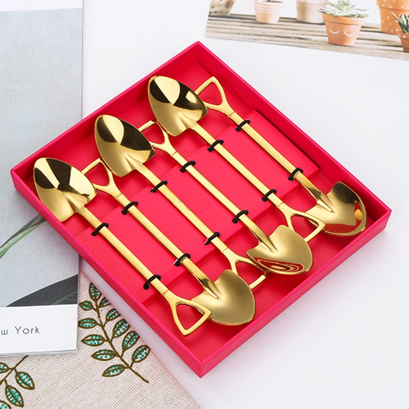 Factory Wholesale/Supplier 6PCS Coffee Scoop Stainless Steel Shovel Tea Spoon Set with Gift Box