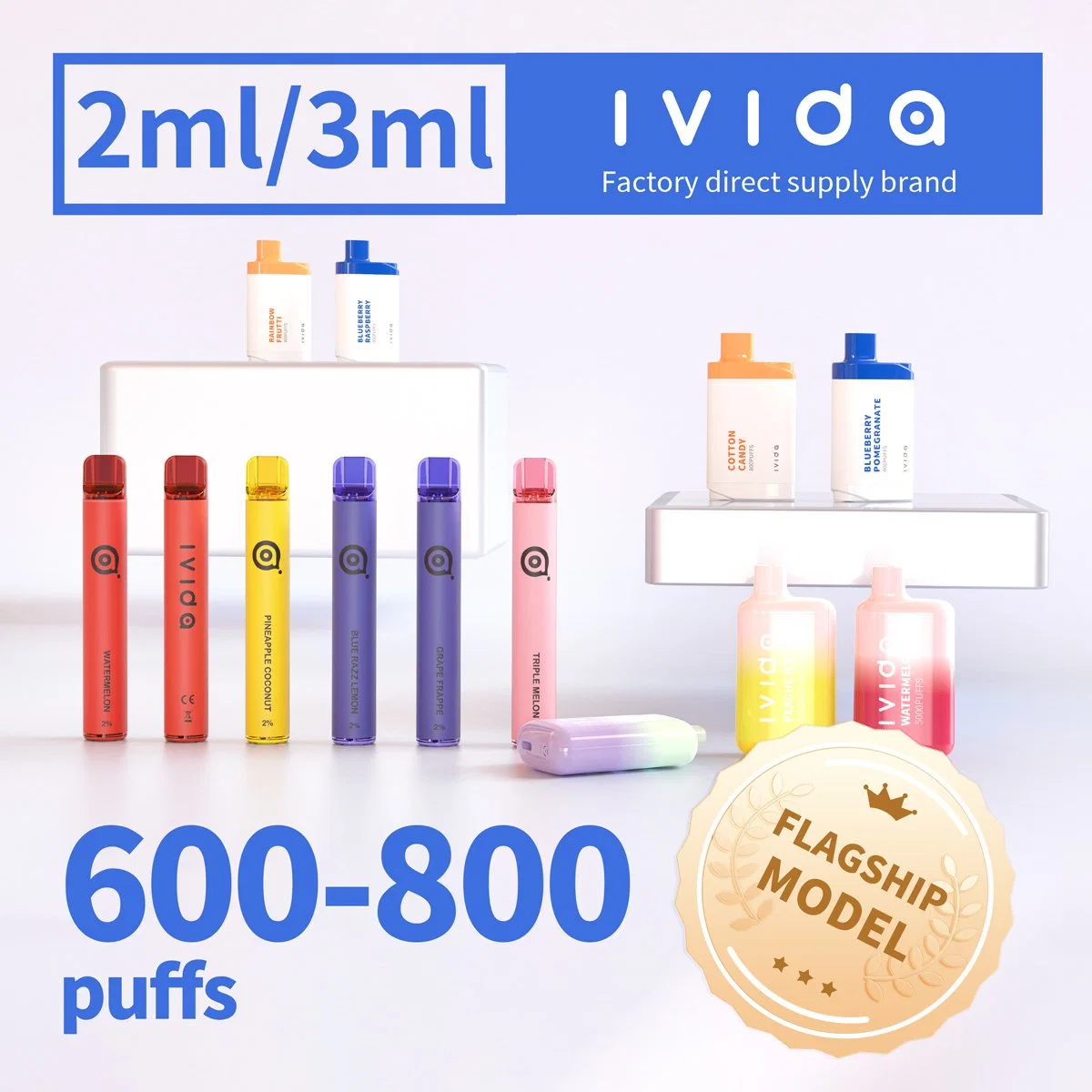 Melhor Shenzhen Vape Atacado ODM OEM Web Price Private Label Caneta de sopro Evod sem fumo puro falso recarregável grátis descartável Amostra de sabor de fruta de Pape Mini e CIG