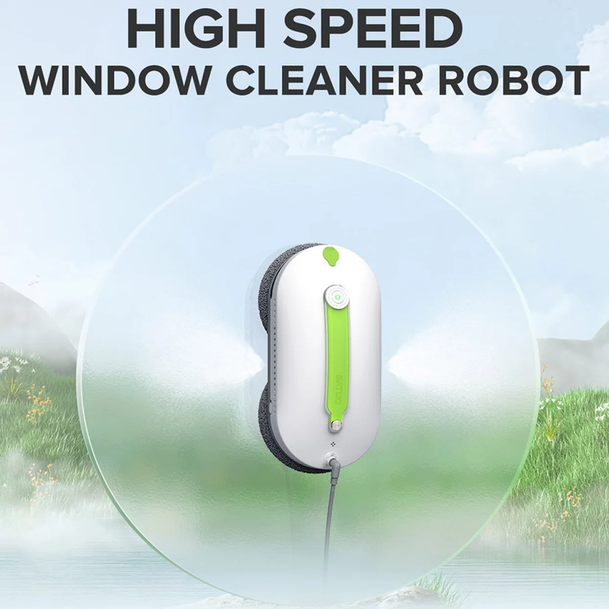 Window Cleaner Robot Automatic Water Spray High Rise Smart Glass Vacuum Washer with Remote Control and APP