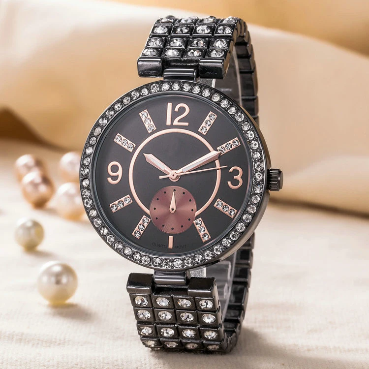 Venda por grosso de joalharia Personalizada Fashion Lady Quartz Dom Relógios de pulso (WY-17004C)