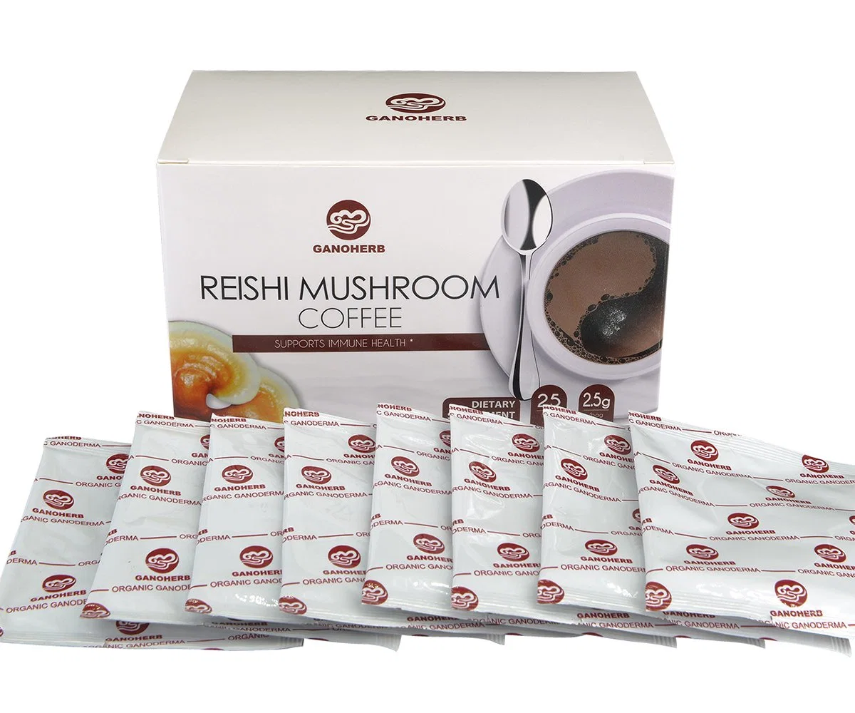 OEM Reishi Pilz Black Instant Coffee 2 in 1 Lingzhi Kaffee