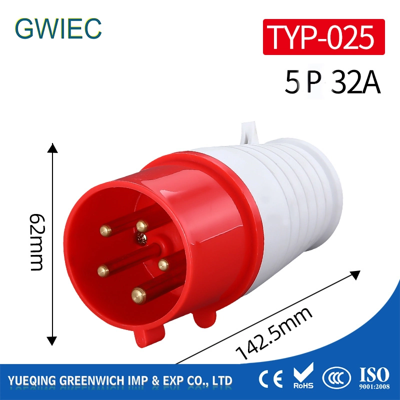 Industrial Electrical Gwiec Wenzhou, Zhejiang, China Male Female Socket 32AMP Plug