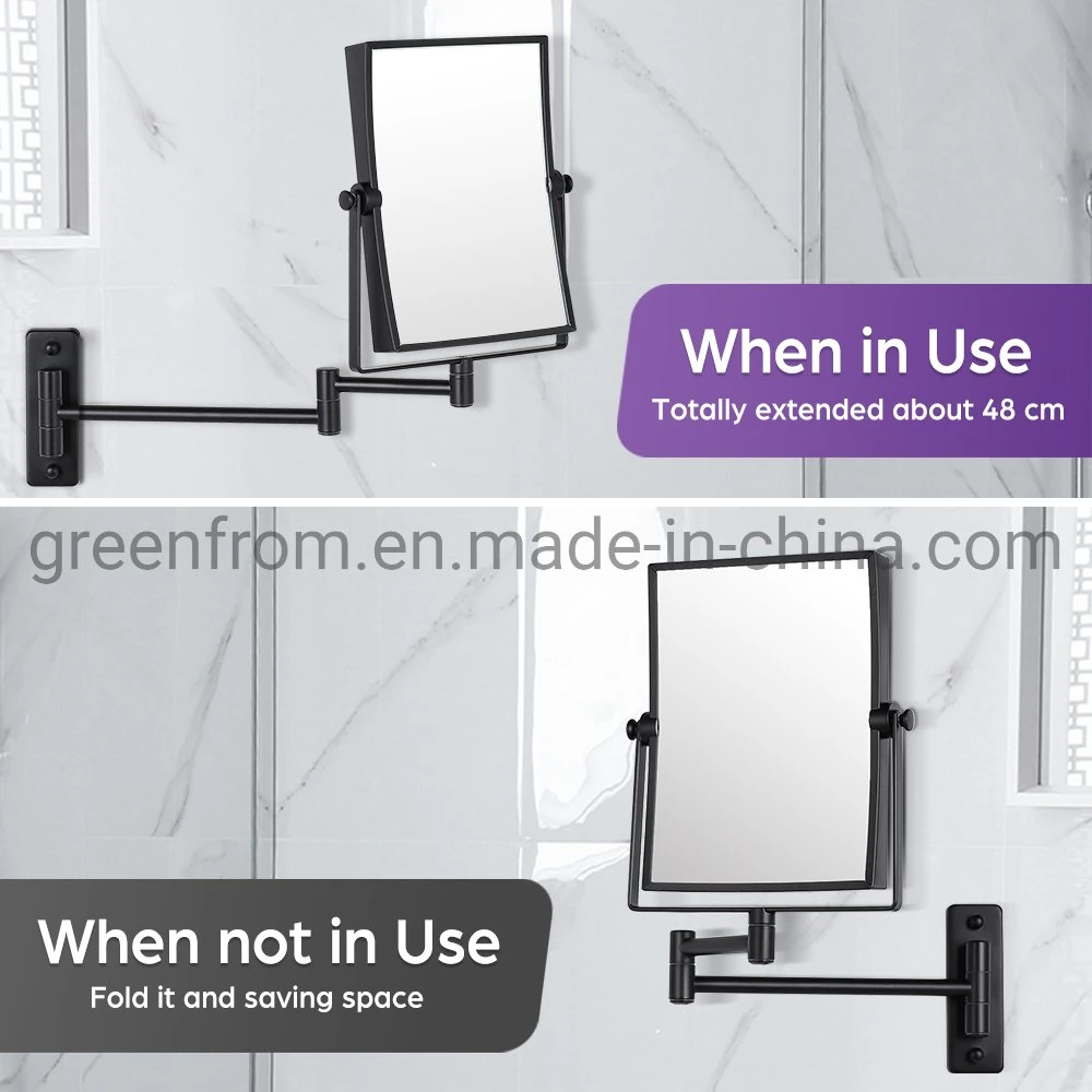 Double Side Wall Mounted Rectangle Mirror with Magnification