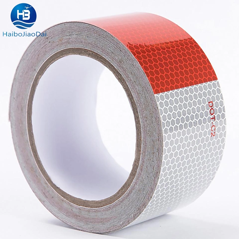 15 Years Supply Waterproof Red and White Adhesive Safety Conspicuity Reflector Tape DOT ECE Saso Reflective 48mm X25mtape