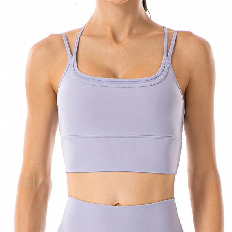 Custom Ladies Strappy Breathable Dri-Fit Workout Sports Yoga Bra with Removable Pads