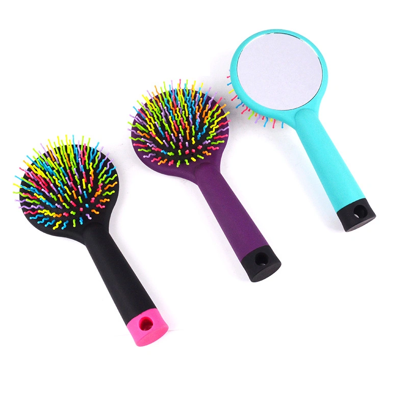 Hot Sale Customized Rainbow Eco-Friendly Wheat Straw Travel Carry Hair Comb