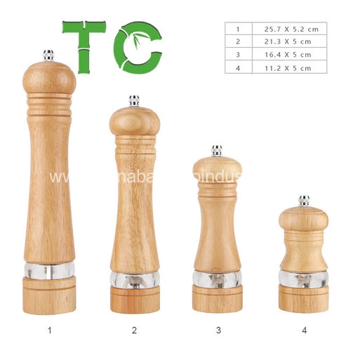 Wholesale/Supplier Pepper Grinder, Wood Salt and Pepper Grinder Mills Sets, Classic Manual Salt Grinder Refillable Pepper Mill Sets with Acrylic Visible Window