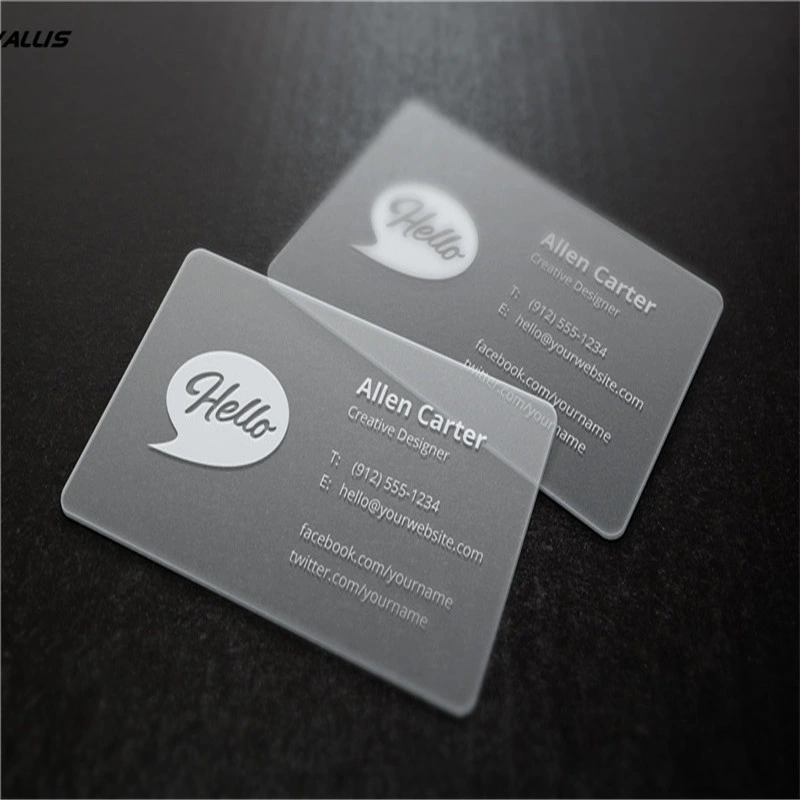 Low Cost Newest Design Full Color 3D Clear Plastic PVC Translucent Custom Logo Printed Business Cards