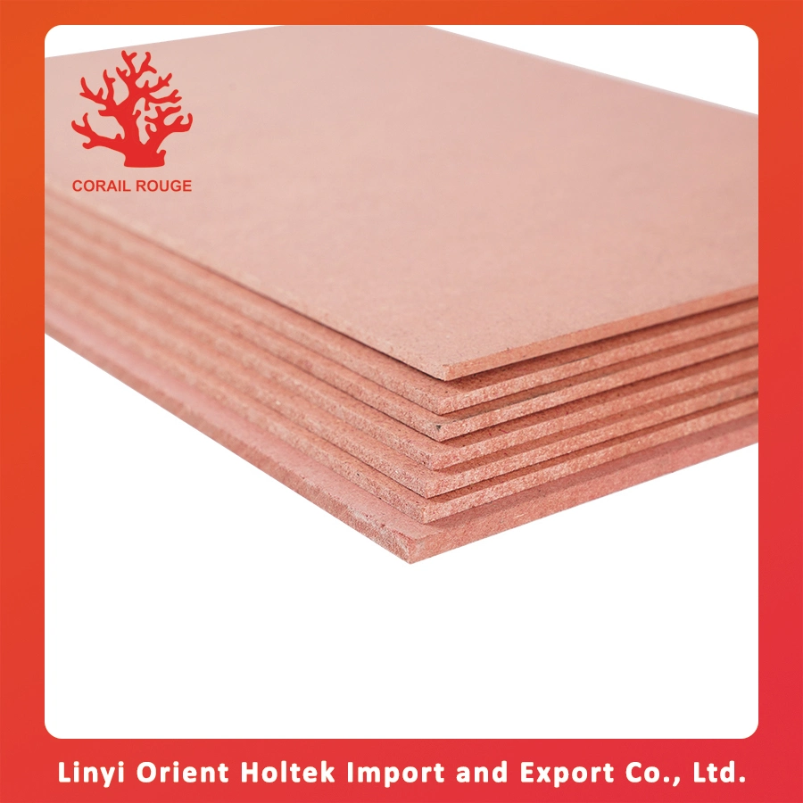 Wholesale/Supplier Price Red Colours E1 Flame Retardant Board Sheet Woods 18mm Boards Fireproof MDF