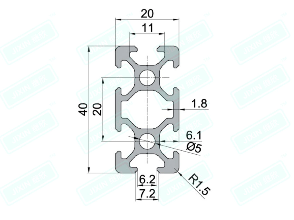 FPAL-2040 aleación de aluminio 6063-T5 Extrusiones industriales de perfil de aluminio para el trabajo Mesa/bastidor de aluminio