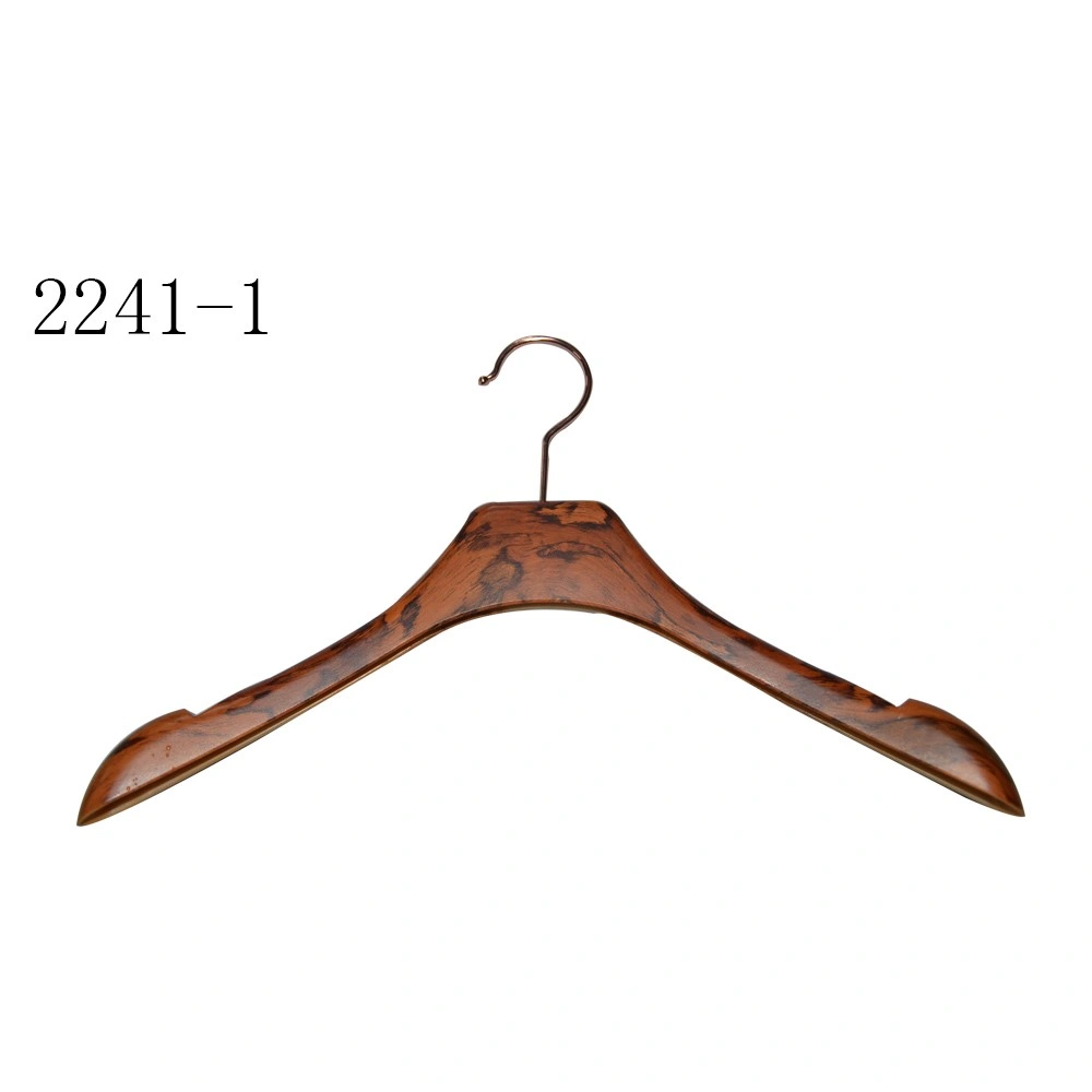 Wooden Looking Non Slip Plastic Factory Hanger Custom