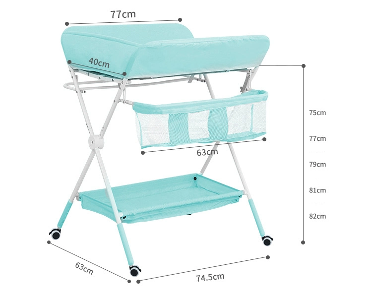 Multipurpose Baby Bathing Table with Storage Basket Kids Foldable Diaper Organizer Portable Baby Bath Nursing Changing Station