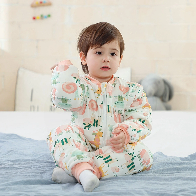 Thin Cotton Baby Pajamas Long Sleeve Kick Proof Cotton Detachable Infant Sleeping Bag