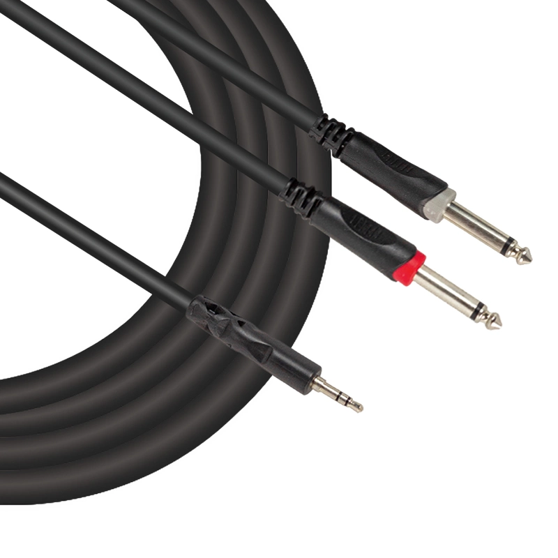 AV Interconnect Electric Control Cable with Audio Connector 3.5 Stereo to 2X6.35 Plug