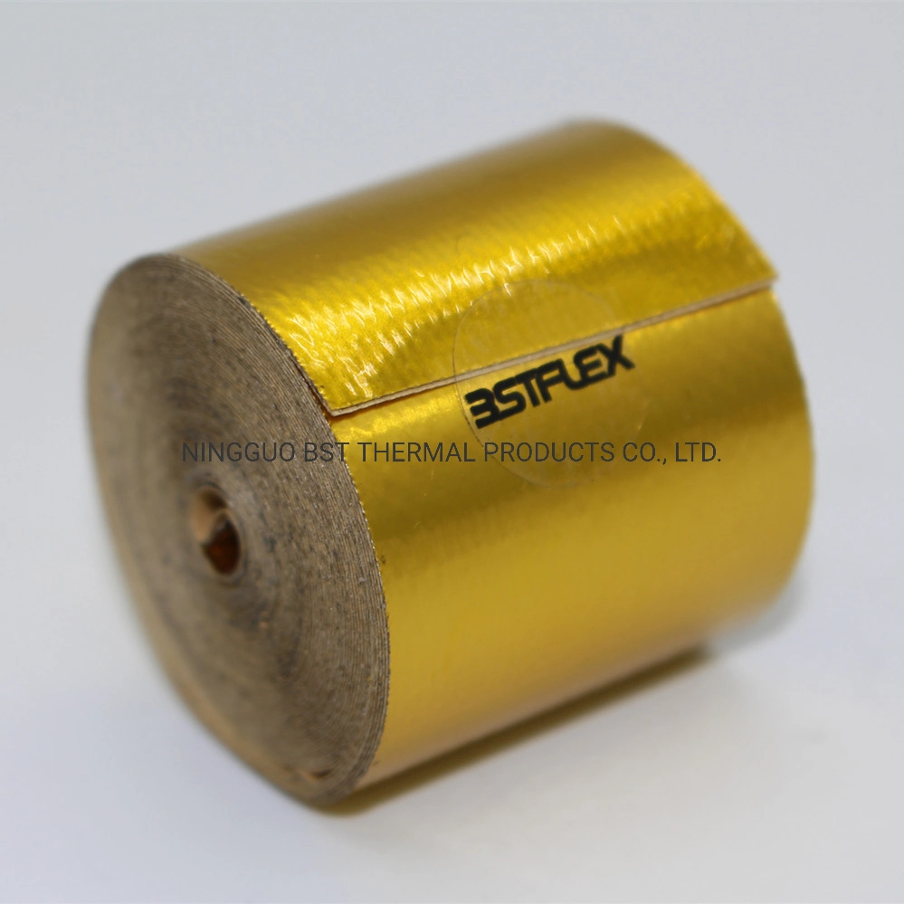 Térmico de fibra de vidrio aluminizado Protección Térmica cinta reflectante de oro