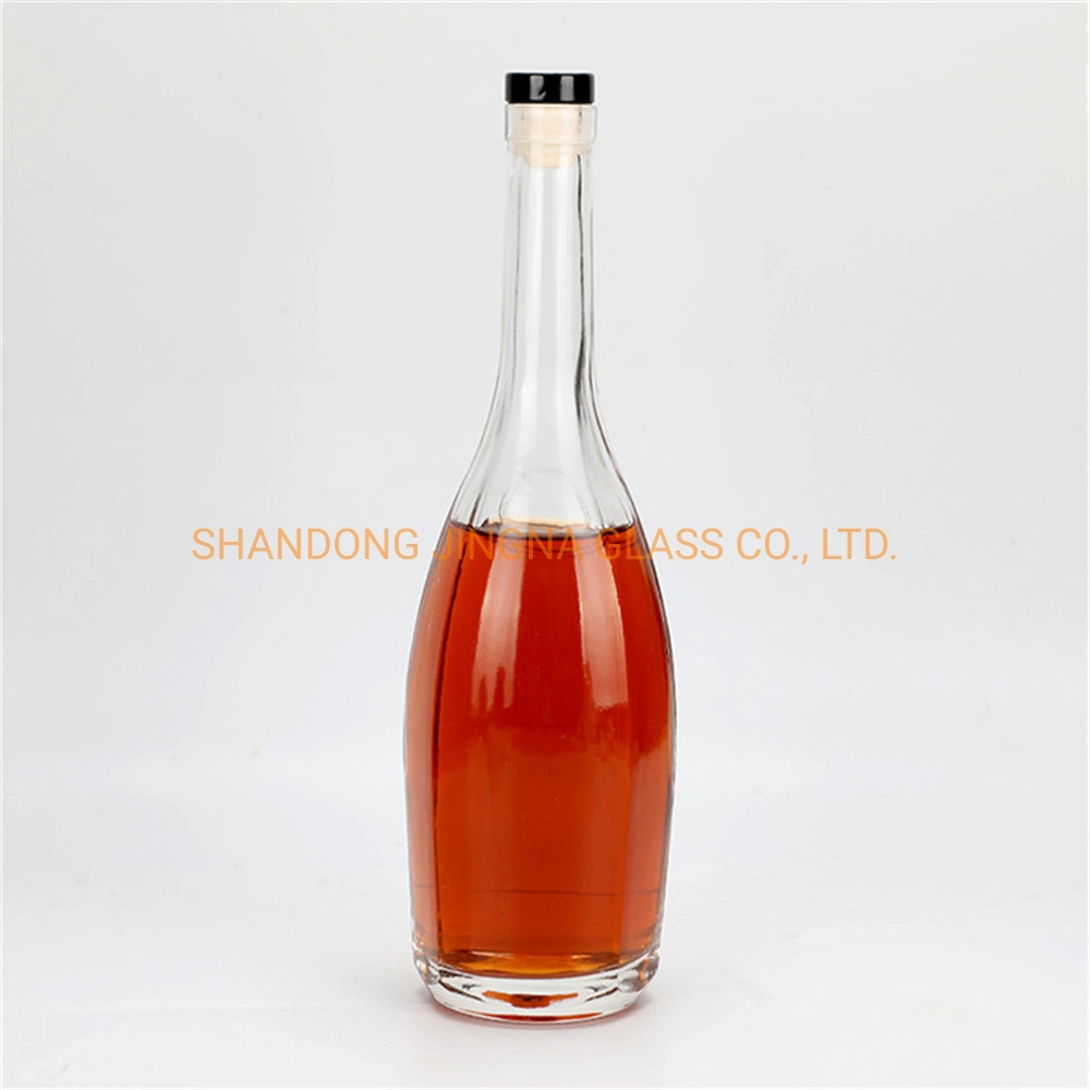 Factory Price 750ml 750g Hard Glass Vodka/Liquor/Spirit/Whisky Bottle with Cork Caps