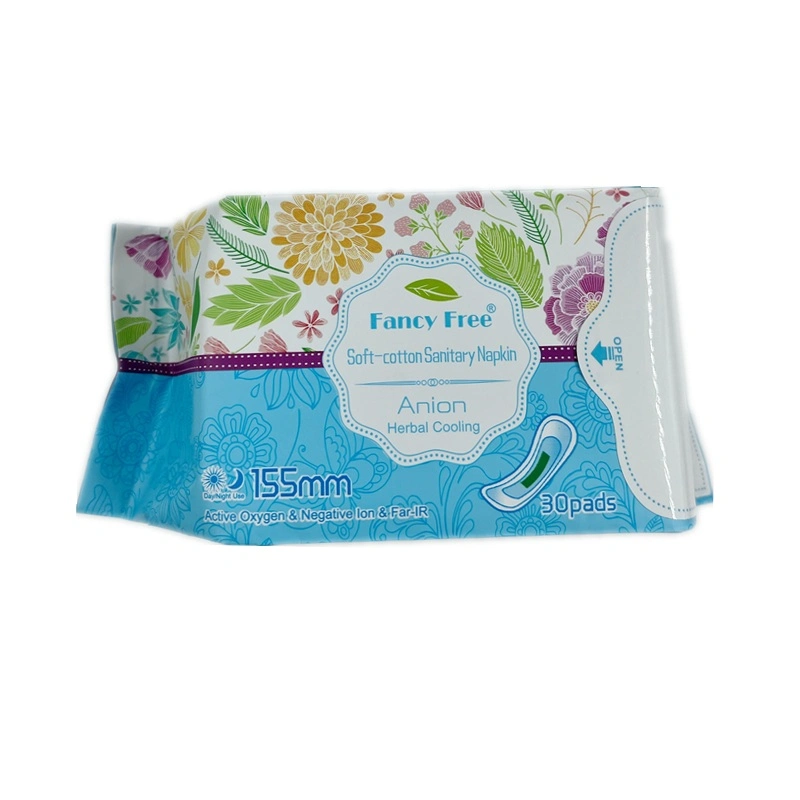 Soft Care Comfortable Ultra Thin High Absorption Anion Chip Sanitary Napkin Pad for Women