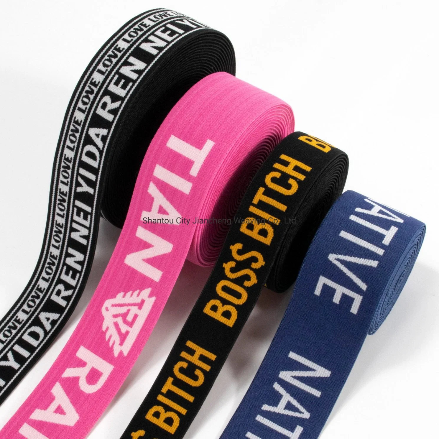 Heat Transfer Soft Waistband Customized Printed Garment Jacquard 38mm Elastic Webbing Band