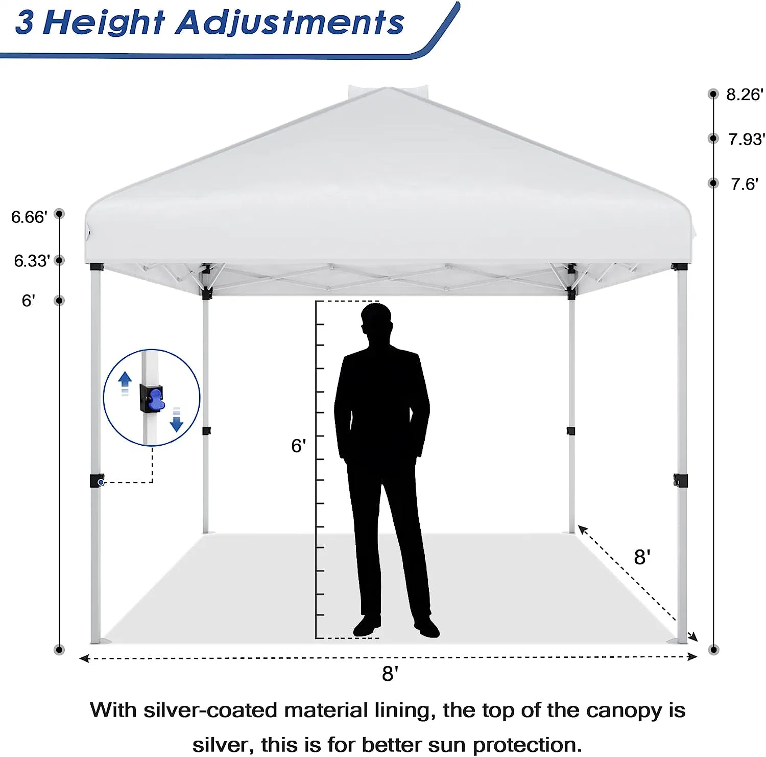 10'x10' Pop-up dosel plegable instantánea, Piscina cubierta tienda con paredes laterales y ventanas para protegerse del sol para los proveedores de eventos, demostración del arte al aire libre, los agricultores