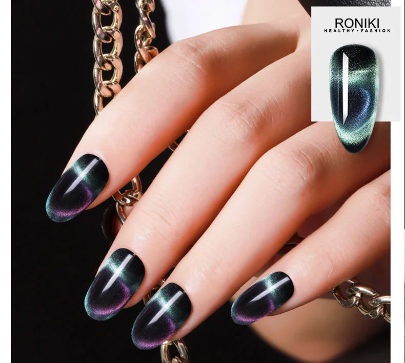 Roniki Private Label Cat Eyes Magnetic Nail Gel Polish Non Toxic 9d Cats Eye Gel