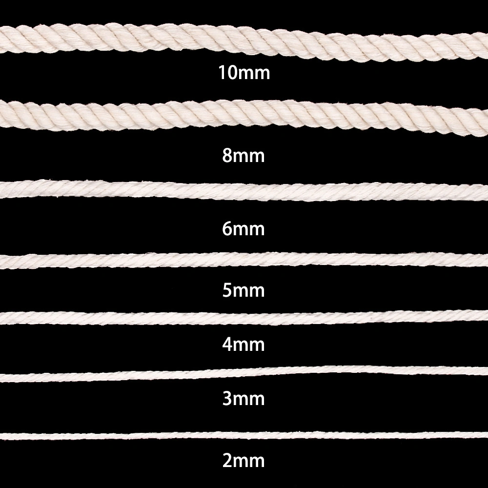 Bulk Macrame Cord 2mm 3mm 4mm 5mm Braided Flat Cotton Rope