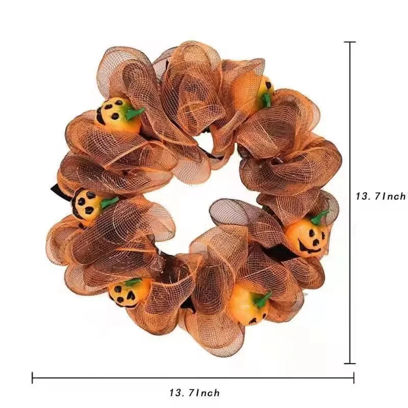 Kürbis Smiley Gesicht Girlande Netz Stoff Tür Hängende Halloween-Geschenke