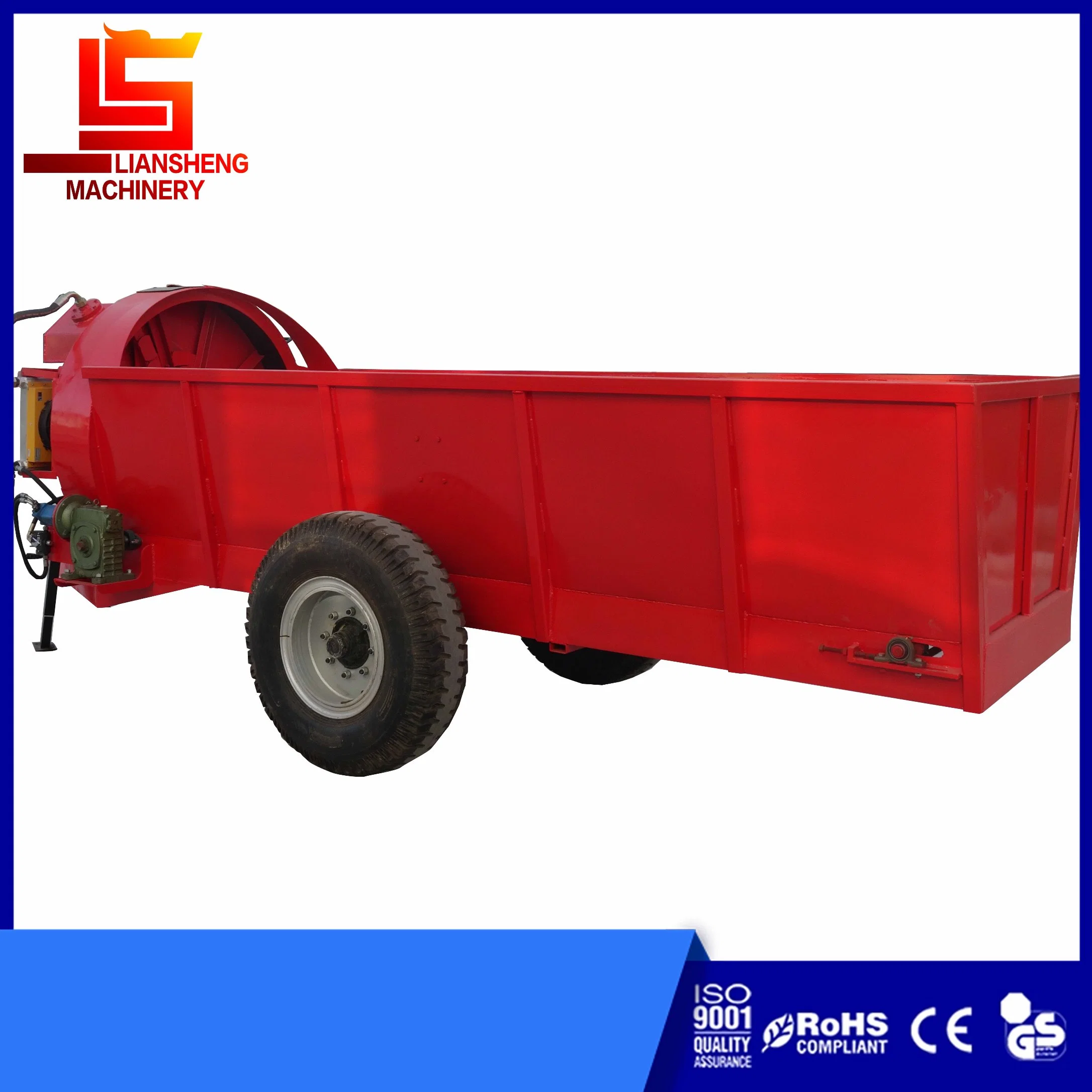 10 Cubic Volume Side Spreader Truck with Organic Fertilizer, Mixing, Crushing and Throwing, More Uniform Side Spreading Width of 0.5-2 Meters