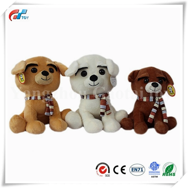 Customized Stuffed Puppy Dog Toy with Plastic Nose