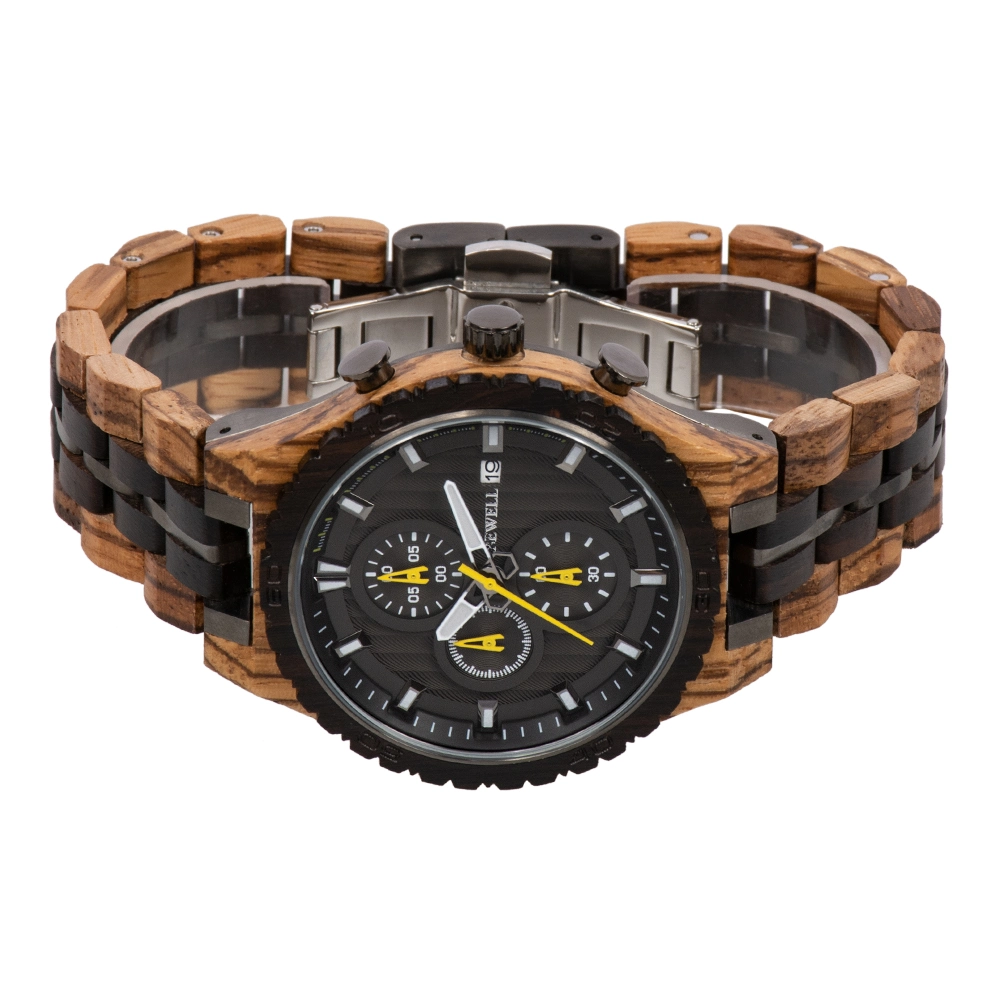 Minimalista de madera personalizadas OEM reloj cronógrafo Reloj Pulsera Reloj de lujo de cuarzo Fastrack para hombres