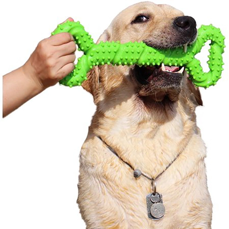 High quality/High cost performance Bite Resistant Ball Pet Toys Bone Shape Solid Bouncy Ball Dog Toy