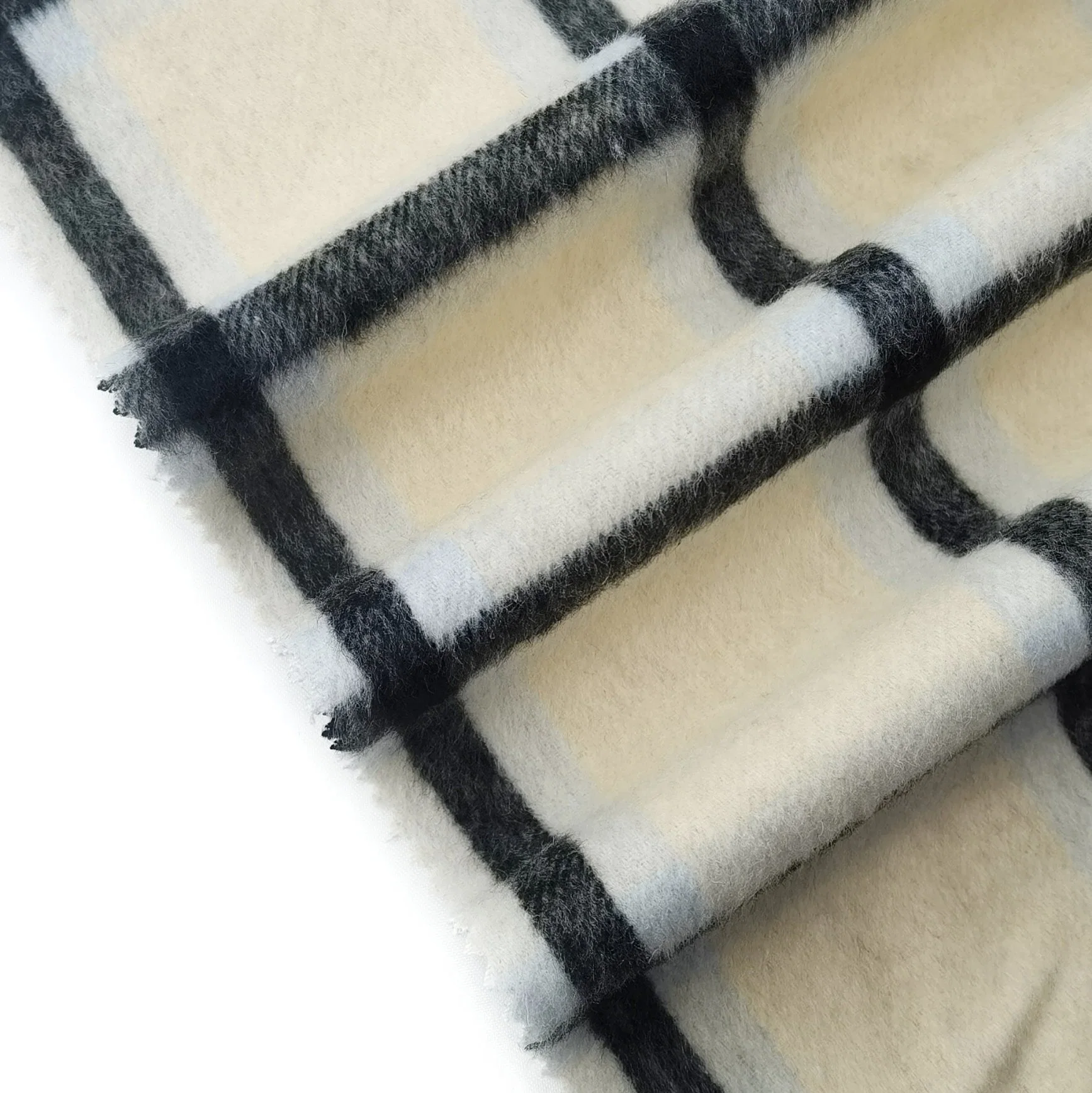 Wholesale/Supplier Single Side Woven Jacquard Plaid Fur Fabrics for Clothing