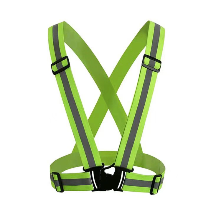 Fluorescent Green Color Reflective Elastic Strap Safety Vest Belt for Outside Running Safety