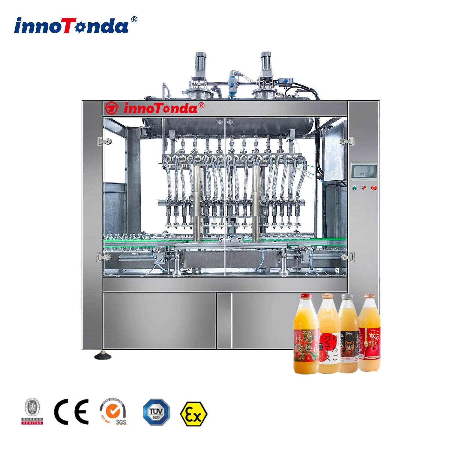 Linear Juice Bottle 16 Nozzle Soda Water Drinks Liquid Filling Machine Perfume Machinery