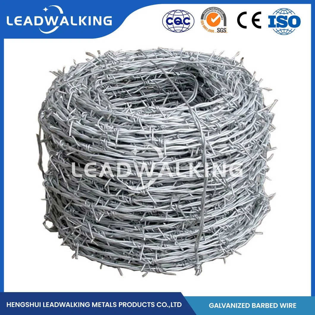 Leadwalking 500m Barbed Wire Roll Fabricators OEM Customized Zinc Coated Razor Types Wire China 10#X12# Swg Selling Galvanized Barbed Wire