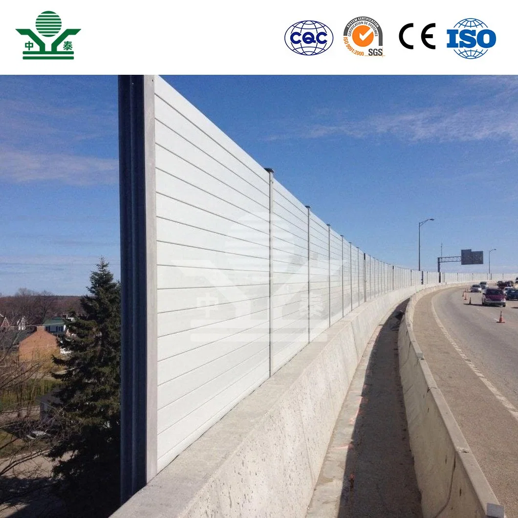 Zhongtai Soundproof Panel China Manufacturers Soundproof Fence Outdoor Grey Color Bridge Sound Barrier