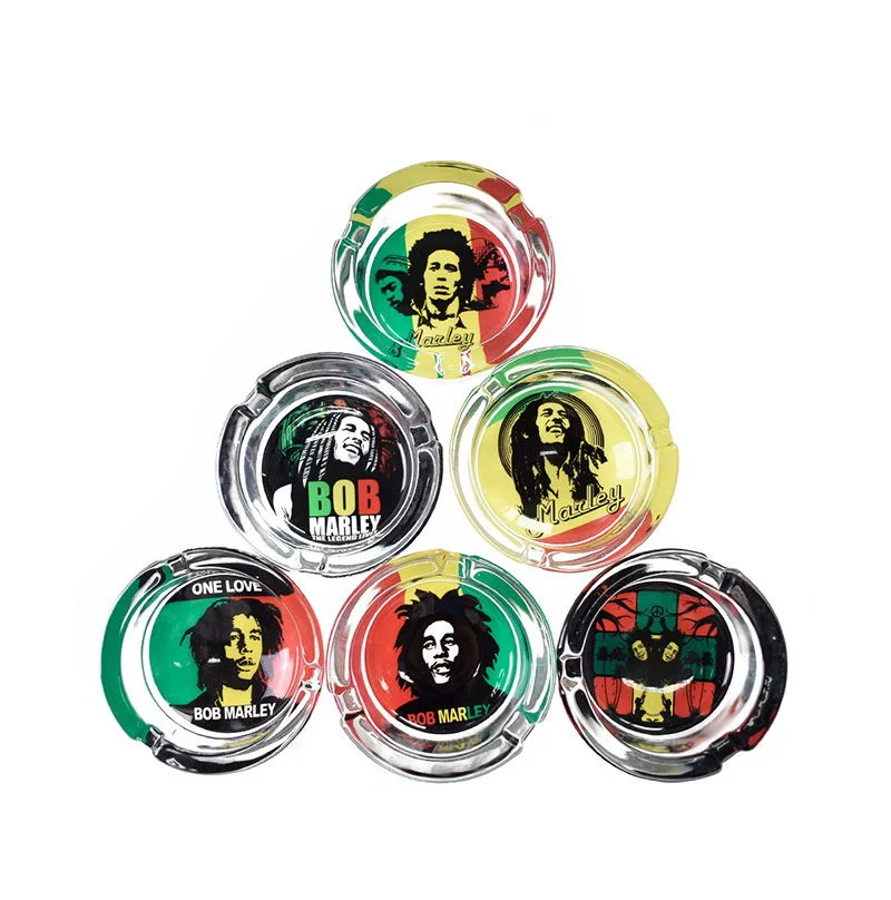 Jl-005s Glass Cartoon Ashtray Portable Handmade Cigarette Ash Holder 85mm Ashtray Round Custom Logo Ashtray