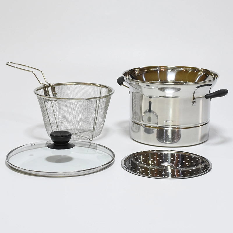 Cookware Multifunctional Stainless Steel Soup Cooking Noodle Pasta Pot with Strainer Kitchenware