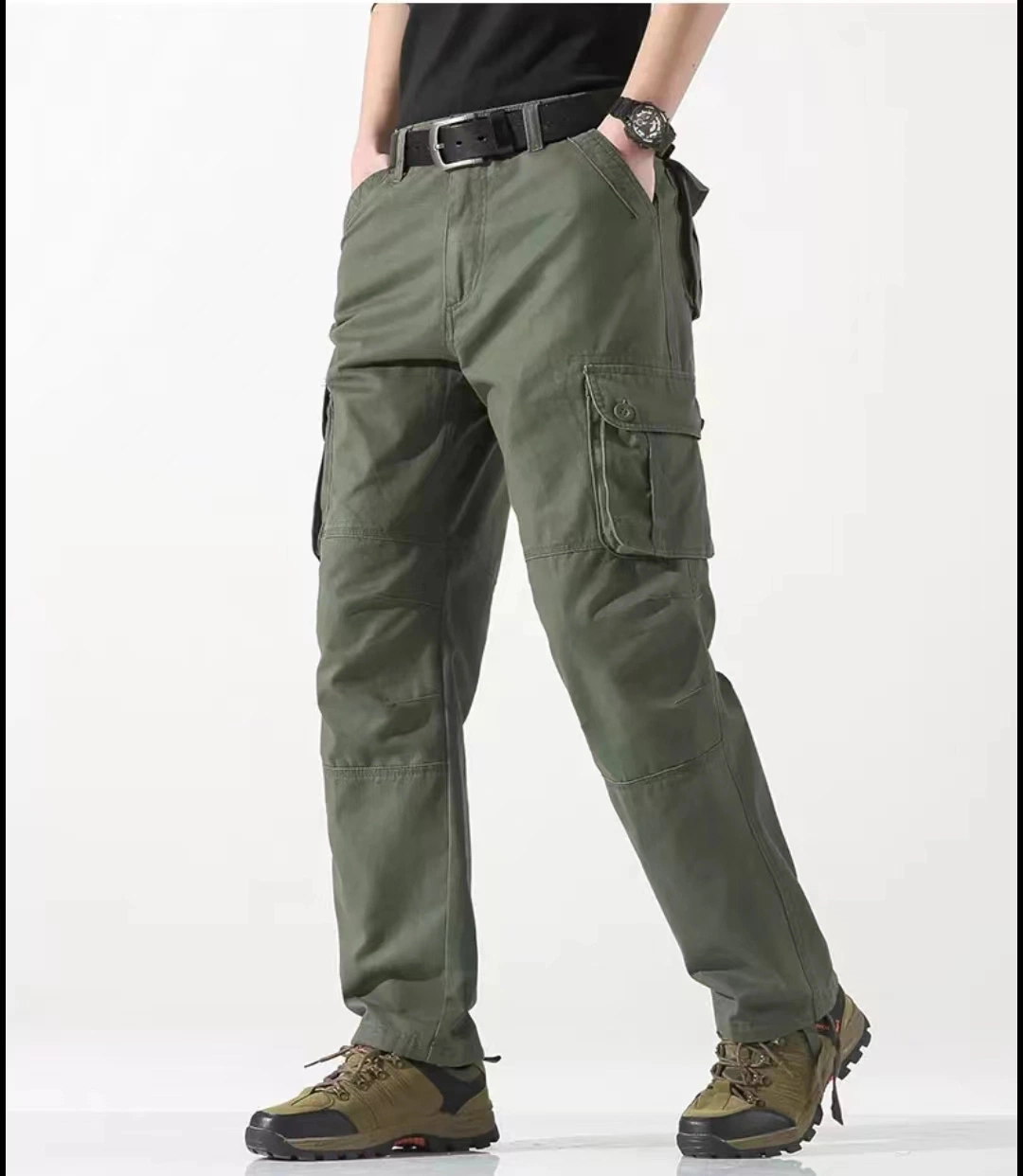 Armor 100% Baumwolle Stoff Cargo Taschen Khaki Herren Cargo Arbeit Hose