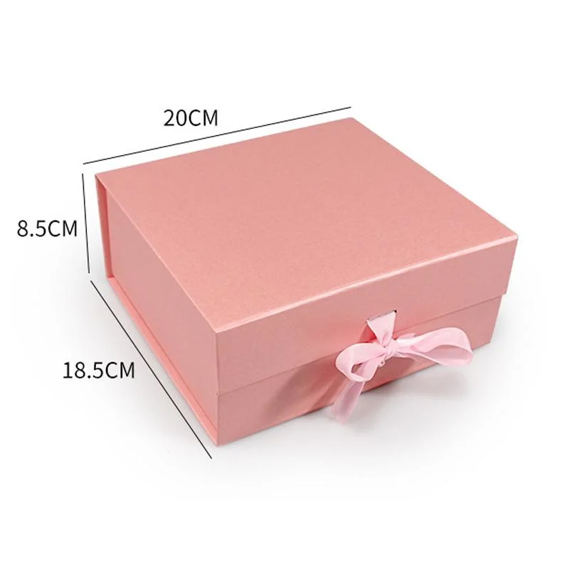 Folding Color Boxe High-End Cardboard Paper Magnetic in Flat Packaging Wedding Dress Gift Box Packing Custom with Ribbon