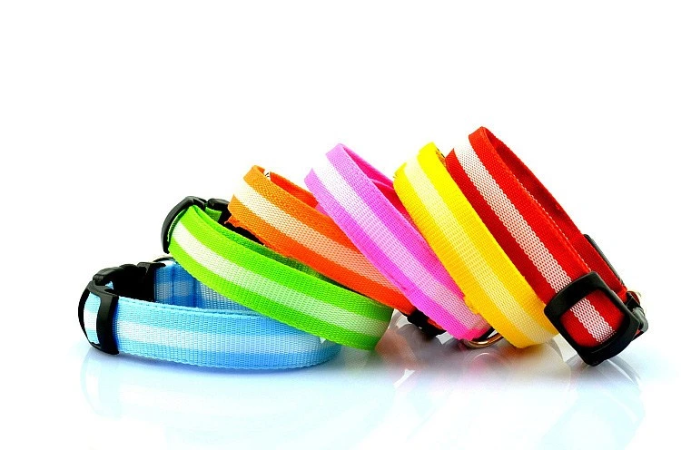 Stripe LED Dog Collar Width 2.5cm Pet Collar LED Pet Accessories