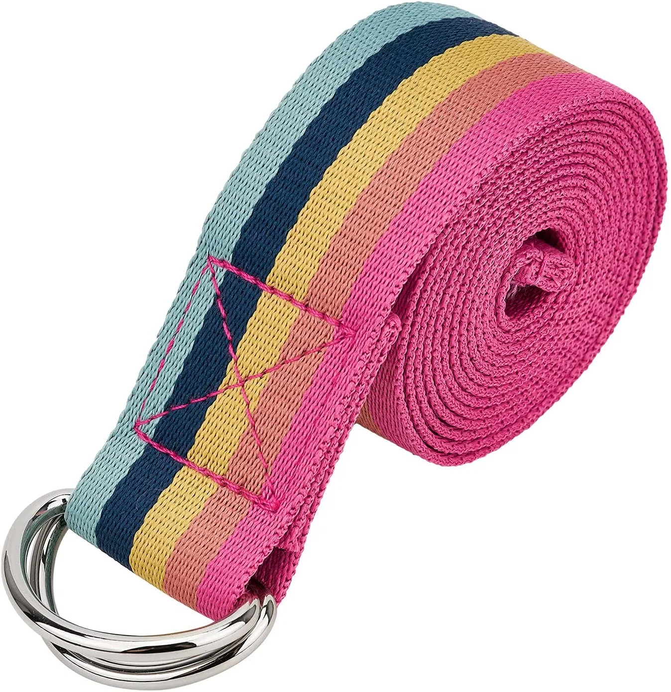 Classical Stripe Style Soft Polyester Yoga Strap Stretch Bands 6FT