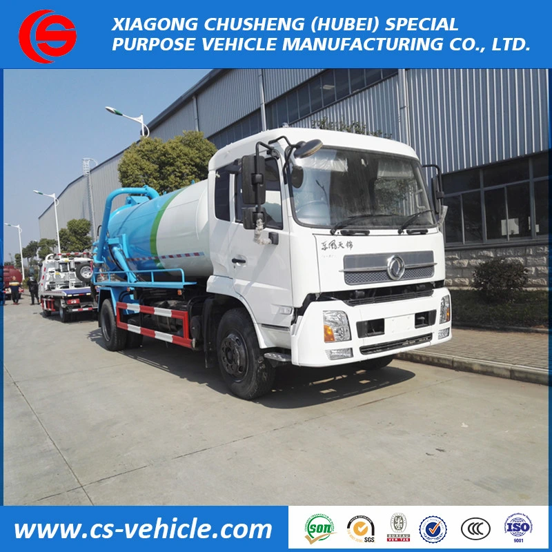 4X2 Dongfeng 6000L 8000litres chariot d'aspiration des eaux usées de vide